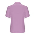 thumbnail image 4 of Besolor Women's Button down Shirts Collared Ruffle Short Sleeve Summer Tops Solid Color Casual Blouses, 4 of 6