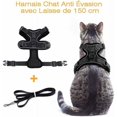 thumbnail image 2 of Scat Harness Small Dog Leash Adjustable Kitten Harness Black Reflective Cat Harness Collar Breathable Vest For Rabbit, European Cat, Maine Coon, Persi, 2 of 4