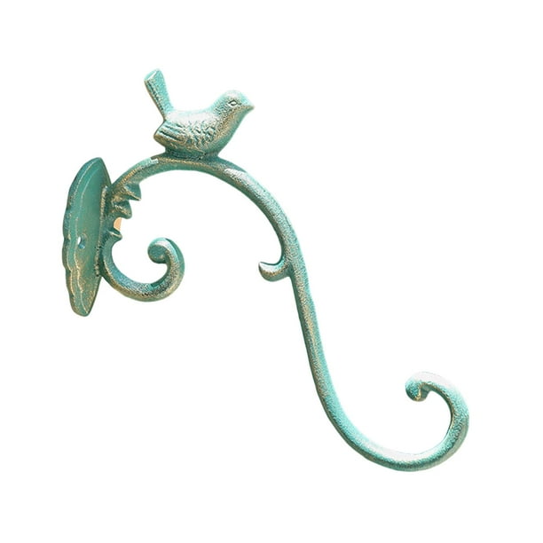 Soporte para plantas colgantes, gancho para comedero de pájaros, decoración de hierro resistente, montaje en pared Verde