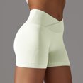 thumbnail image 6 of Women's V Cross Workout Shorts High Waisted with Scrunch Butt - Tummy Control Yoga Shorts for Women - Booty Lifting Gym Biker Shorts - Sexy Athletic Compression Spandex Shorts, 6 of 7