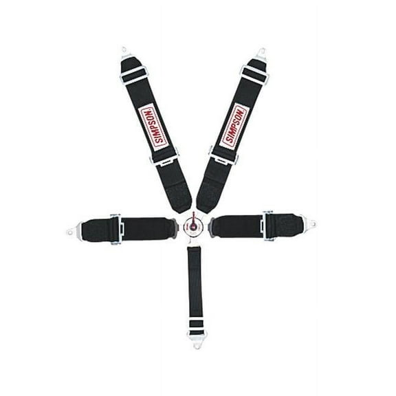 Simpson 29110BK Lever Camlock 5-Point Individual Harness 55'' Lap Belt Black