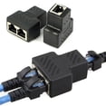 thumbnail image 2 of RJ45 Splitter Adapter 1 to 2 Ways Dual Female Port CAT5/CAT 6 LAN Ethernet Cable;RJ45 Splitter Adapter Dual Female Port CAT5/CAT 6 LAN Ethernet Cable, 2 of 8