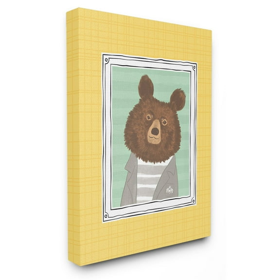 The Stupell Home Decor Collection The Kids Room by Stupell Bear Portrait Yellow Wall Art