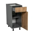 thumbnail image 3 of 21" Base Cabinet Single Door Single Drawer with Natural Teak door, 3 of 5