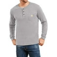 thumbnail image 7 of Aiyino Men's Loose Fit Heavyweight Long Sleeve Pocket Henley T-Shirt, 7 of 7