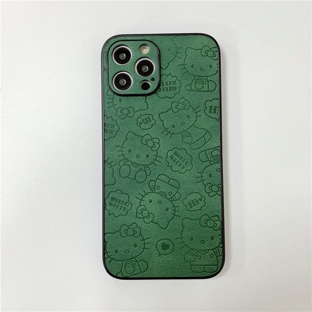 Funda de cuero para teléfono con patrón de prensa hello kitty lindo para iphone Xr Xs 11 12 13 14 15Pro Max Cell Cover