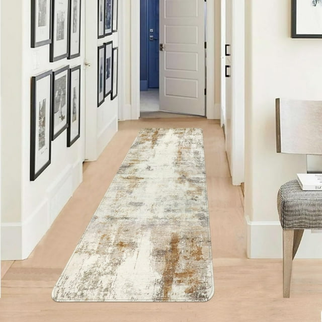 x Area Rug Washable Neutral Rugs for Living Room Thin Low Pile Bedroom Carpet Modern Abstract Carpet Rugs for Living Room Bedroom Entrance(/Camel)