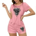 thumbnail image 3 of Censtreet Women's Pajama Sets Halloween Short Sleeve Pjs 2 Piece Top and Shorts Sleepwear Comfy Soft Lounge Sets S-XL, 3 of 7