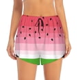 thumbnail image 2 of Gukieu Watermelon Print Women's Sports Shorts with Drawstring Elastic Waistband for Running, Yoga, Fitness-XX-Large, 2 of 7