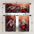 thumbnail image 5 of Farmhouse Kitchen Curtains Red Wine Window Curtains Valance and Tier Set 36 Inch, Romantic Love Rod Pocket Short Tier Curtain, Vintage Retro Small Cafe Curtains for Kitchen Decor, 5 of 6