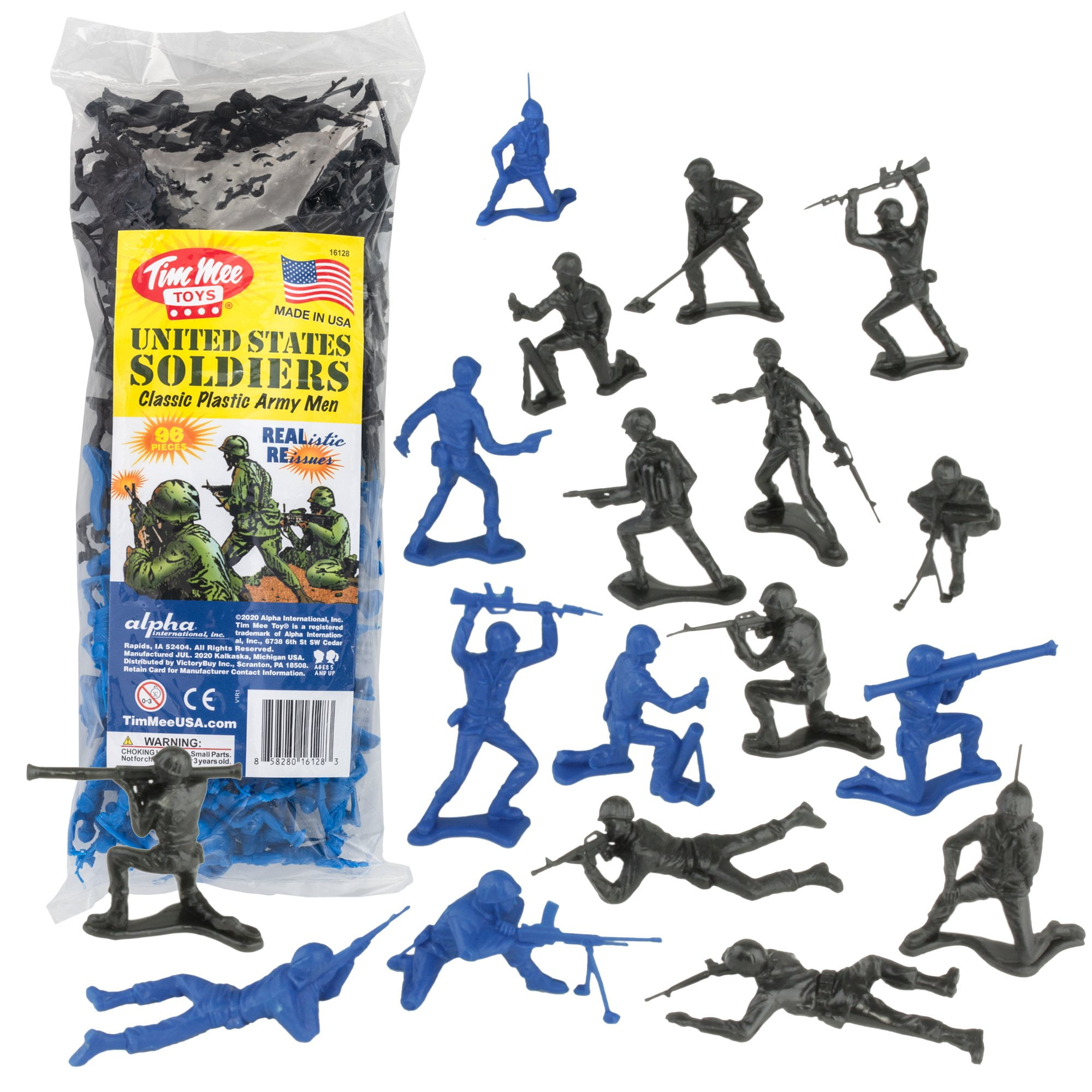 Lot of 144 Blue Plastic Army Men 1 3/4" Inch Bulk Action Figures Toy Soldiers 
