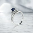 thumbnail image 3 of Gem Stone King 925 Sterling Silver Blue Sapphire Engagement Ring for Women (1.54 Cttw, Round 5MM, Gemstone Birthstone, Available in Size 5, 6, 7, 8, 9), 3 of 4