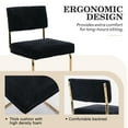 thumbnail image 4 of Sedona House Modern Dining Chairs Set of 6, with Corduroy Fabric, Gold Metal Base, Accent Armless Kitchen Chairs with Channel Tufting, For Kitchen, Dining Chair, Office, Black, 4 of 7