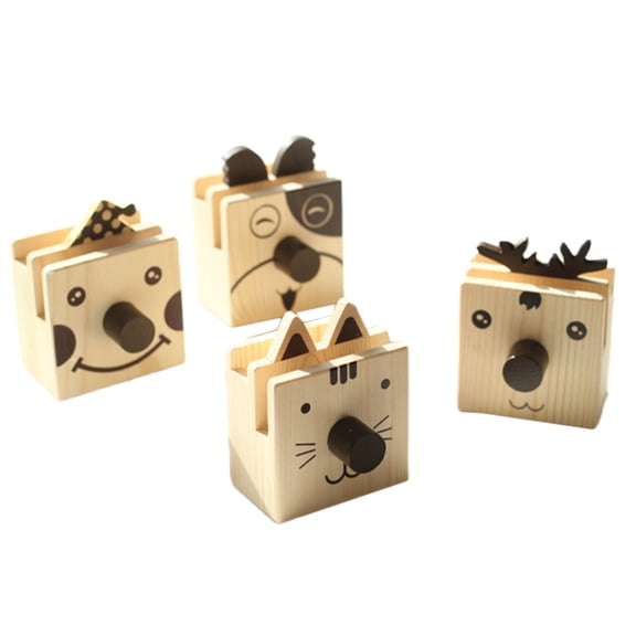 SOPOTUTU Phone Pencil Holder Wood Organizer for Glasses and Pens in Beige for Desk Use