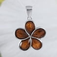 thumbnail image 5 of Beautiful Hawaiian Genuine Koa Wood Plumeria Necklace, Sterling Silver Koa Wood Plumeria Flower Pendant, N8512 Birthday Valentine Mom Gift, 5 of 6