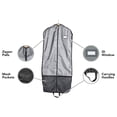 thumbnail image 3 of Drevy Keepsakes Deluxe Garment Bag Set - Premium Polyester - Full Length Zipper - ID Window - Carrying Handles - Stowaway Pouch - Closet Storage-Grey, 3 of 8
