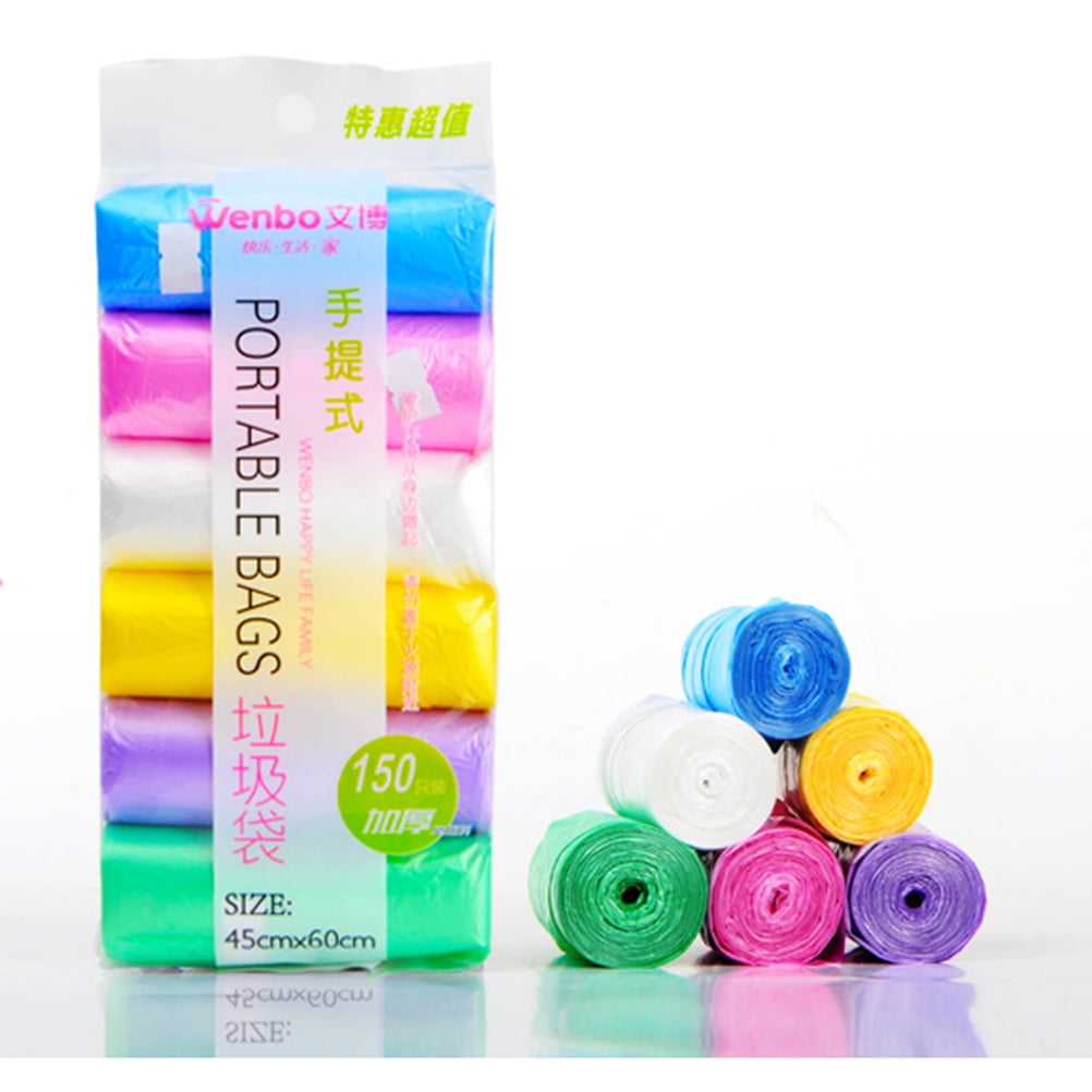 6Rolls HandleTie Small Trash Bags Colorful Plastic Bags