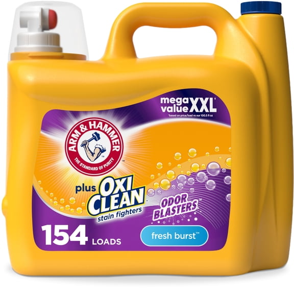 ARM & HAMMER Plus OxiClean with Odor Blasters Liquid Detergent, Fresh Burst, 200.2 Fl Oz