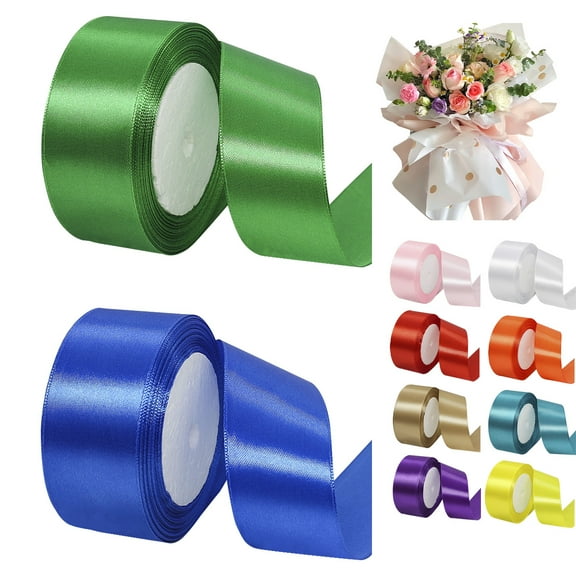 10Rolls Solid Color Satin Ribbon, Ribbon for Flower Bouquet, Craft Fabric Ribbon, Bouquet Ribbon for Flowers, Ribbons for Crafts