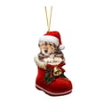 thumbnail image 2 of Colgante colgante de animal,Adorno colgante de Navidad para perro Decoración de Navidad,Artesanía de adorno de árbol de Navidad de cachorro acrílico,Lindo colgante de animal colgante, 2 of 8