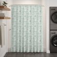 thumbnail image 2 of Green Floral Cute Shower Curtain - Water Repellent Fabric Shower Curtains Washable, Summer Cozy Botanical Decorative Polyester Cloth Bathroom Curtains Modern Bath Decor 72"x84", 2 of 8