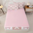 thumbnail image 4 of Homewish Coquette Bowknot Zipper Full Size Comforter Sets with Fitted Sheet and 2 Pillowcases,Pink A Alphabet Zipper Bedding Set For Bow Lovers,Pink Reversible,4-Piece, 4 of 7