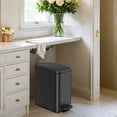 thumbnail image 4 of Cubo de Baño, Cubo Basura Pequeño de 5 L con Tapa, Cubo de Inodoro con Pedal, Acero, Cierre Suave, Delgada para Espacios Pequeños, Negro, 4 of 6