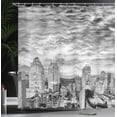 thumbnail image 4 of Ambesonne Landscape Shower Curtain, New York Skyscraper, 69"Wx70"L, Black White, 4 of 5