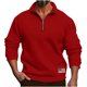 thumbnail image 2 of pstuiky camisas de manga larga para hombre, Camisa de manga larga raglán con cuello alto y cremallera de color sólido informal para hombre. Tops casuales para hombres s, 2 of 8