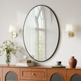 thumbnail image 2 of BEAUTYPEAK 26"x38" Oval Bathroom Mirror Wall Mirror,Black, 2 of 7