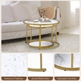thumbnail image 3 of Semiocthome Modern Coffee Tables,Nesting End Table Set of 2,Wood Top Side Table for Living Room,White, 3 of 12