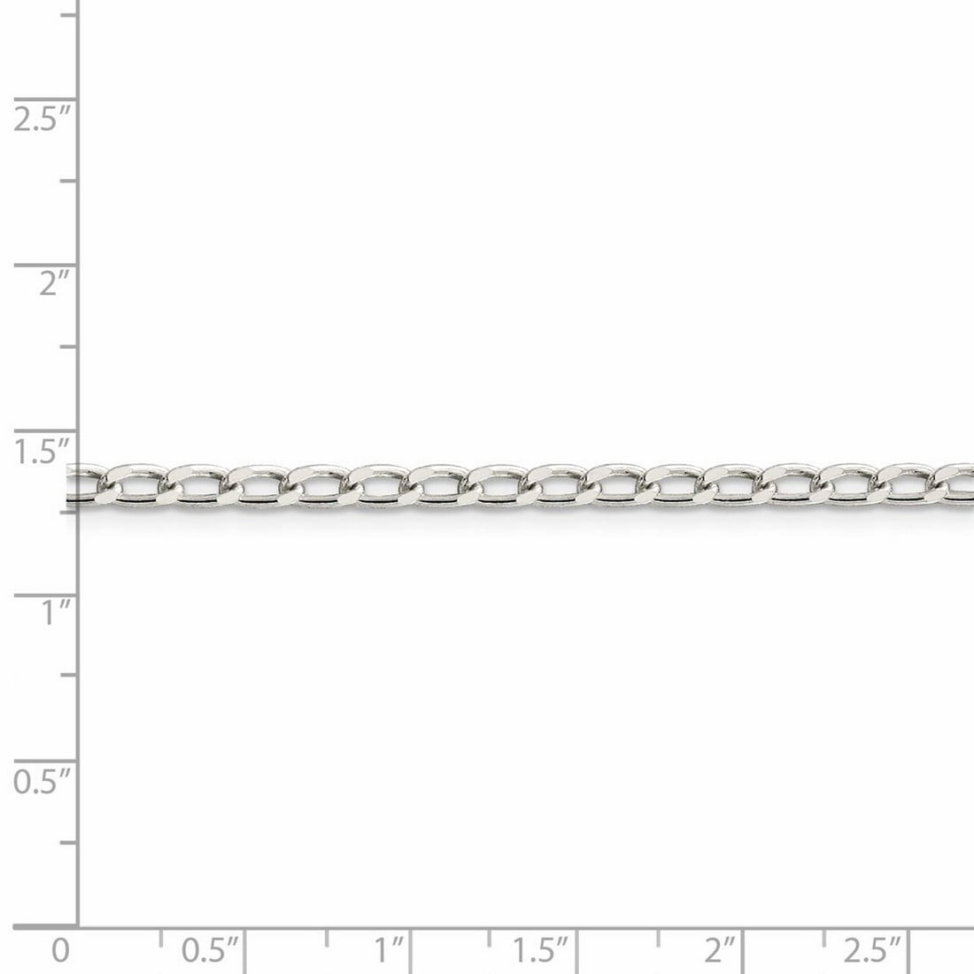 925 Sterling Silver 3.2mm Open Elongated Link Chain Anklet 10 Inch Anklet for Women and Men