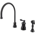 thumbnail image 1 of Kingston Brass Single Handle Widespread Kitchen Faucet with Brass Sprayer, 1 of 1