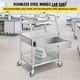 thumbnail image 2 of VEVOR Carrito utilitario con 3 estantes de acero inoxidable con ruedas, carrito rodante, rueda comercial, carrito de laboratorio dental (3 estantes/1 cajón) VEVOR Carrito utilitario, 2 of 8