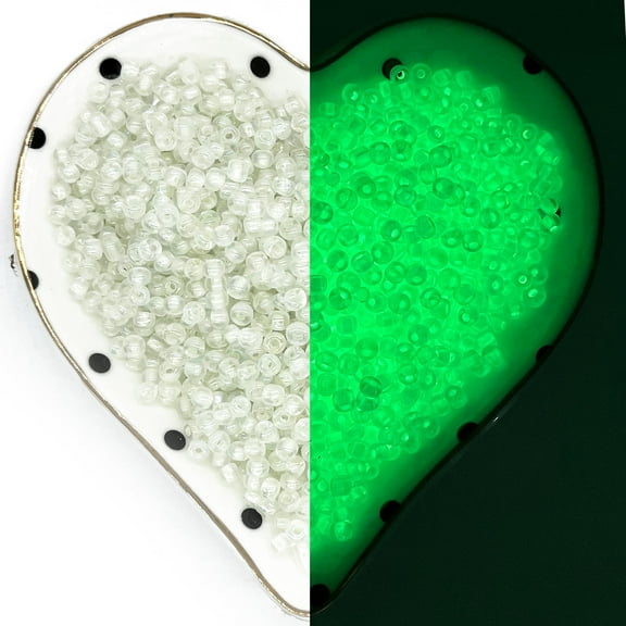 Artsy Crafts Glow in The Dark White Glass Seed Beads, 4 mm, 100 gram, 1500 Count