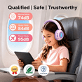 thumbnail image 2 of Geryst Kids Bluetooth Headphones, Bluetooth 6.0 Wireless & Wired Headset with LED Lights, 74/84/95dB Volume Limiter, Over-Ear Headphones for Boys Girls, School, Travel and Tablet, Blue, 2 of 9