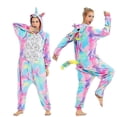thumbnail image 3 of Unicorn Cat Bodysuit Adult Animal Stitch Totoro Bodysuit Women Men Couple Winter Pajama Set Sleepwear Home Clothes, 3 of 5
