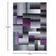 thumbnail image 5 of Emma + Oliver 5x7 Modern Cubist Olefin Accent Rug in Gradient Shades of Black, Gray and Purple with Natural Jute Backing, 5 of 7