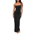 thumbnail image 1 of Vestido LILLUSORY 2025 primavera-verano negro ajustado largo, 1 of 5