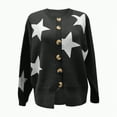 thumbnail image 4 of Towmus Women's Sweaters Cropped Cardigan Tops Sweaters Artistic Floral Print Cable Knit Sweater Outwear, 4 of 4