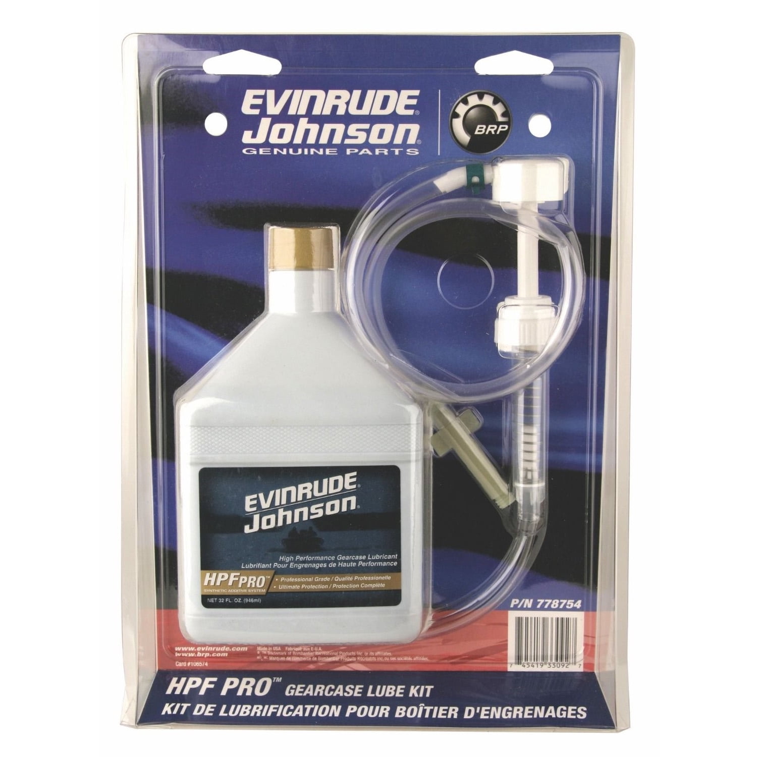 Johnson/Evinrude/OMC HPF PRO Gearcase Gear Oil Lube Qt Kit & Pump
