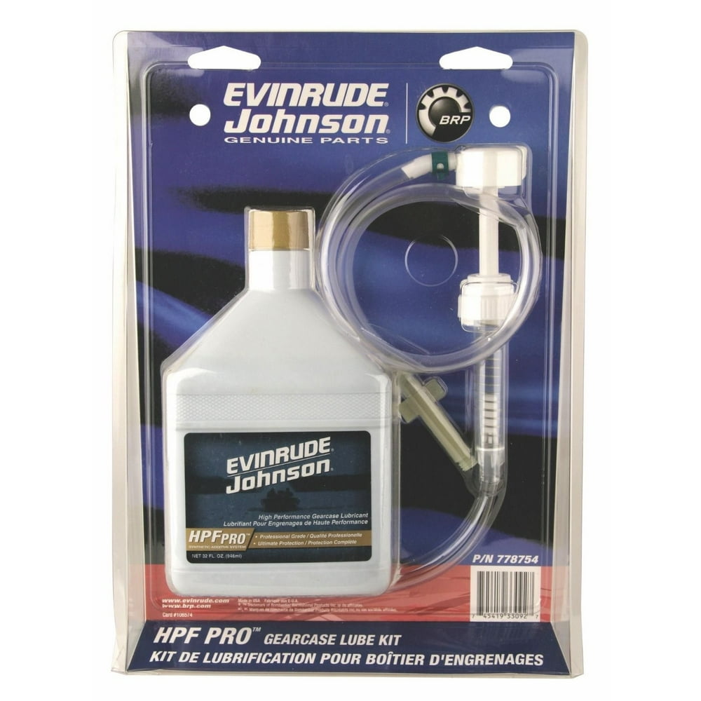 Johnson/Evinrude/OMC HPF PRO Gearcase Gear Oil Lube Qt Kit & Pump ...