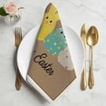 thumbnail image 2 of Easter Cloth Napkins, Colorful Bunny Spring Cartoon Cute Rabbits Brown Washable and Reusable Dinner Napkins Set of 8, Table Napkin for Kitchen Party Birthday Wedding Hotel Housewarming 20"x20", 2 of 9