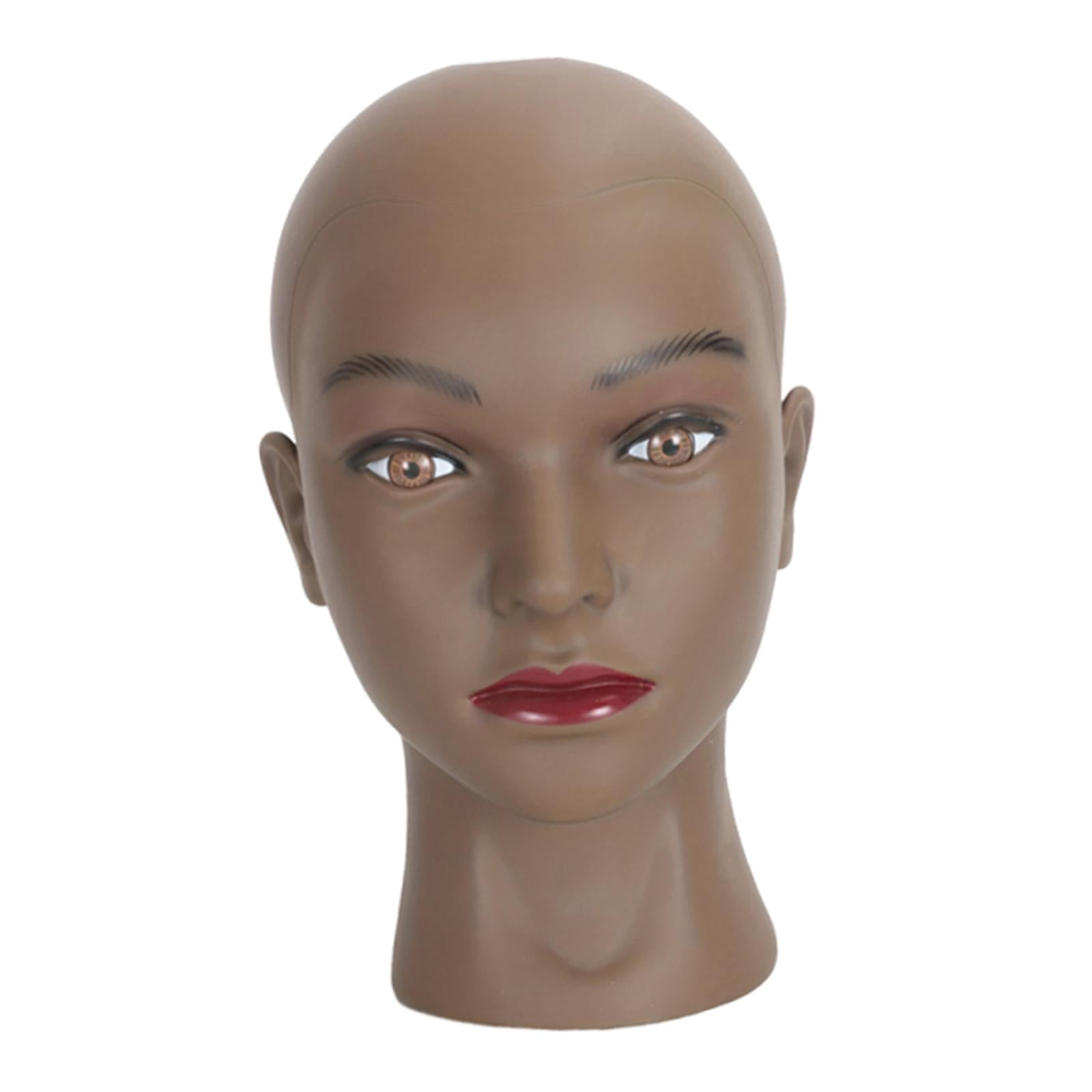 Serenable Female Mannequin Head Manikin Head Realistic Prop Wig Display Display Model for Styling Headdress Scarves Retail Beauty Salon black