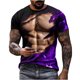 thumbnail image 1 of Camisetas de Manga Larga de los Hombres Casual Muscle Print Graphic Tee, Camiseta de Cuello de Tripulación de Manga Corta para las Vacaciones Diarias, 1 of 9
