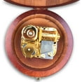 Wooden Hollow Out Circular Wind up Music Box with Sankyo Musical