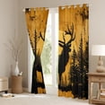 thumbnail image 3 of Homewish Wildlife Deer Blackout Curtains Set of 2 (52x84 Each) For Kids Children Teens,Woodland Animal Window Curtains,Black Brown Curtains and Drapes,Luxury Bedroom Decor, 3 of 6