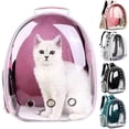 thumbnail image 2 of Mochila transportadora para gatos, portátil, transparente, con forma de cápsula espacial, con burbujas, para mascotas, bolsa de transporte para gatos, mochila transpirable para mascotas, 2 of 5