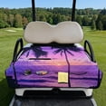 thumbnail image 3 of COEQINE Universal Golf Cart Seat Cover for 2-Seaters, Folds Like a Bag with Handle, 51.2x30.3 Inch Fit for EZGO/Yamaha/Club Car, 4-Pocket, Machine Washable, Purple Sky Palm Tree, 3 of 8