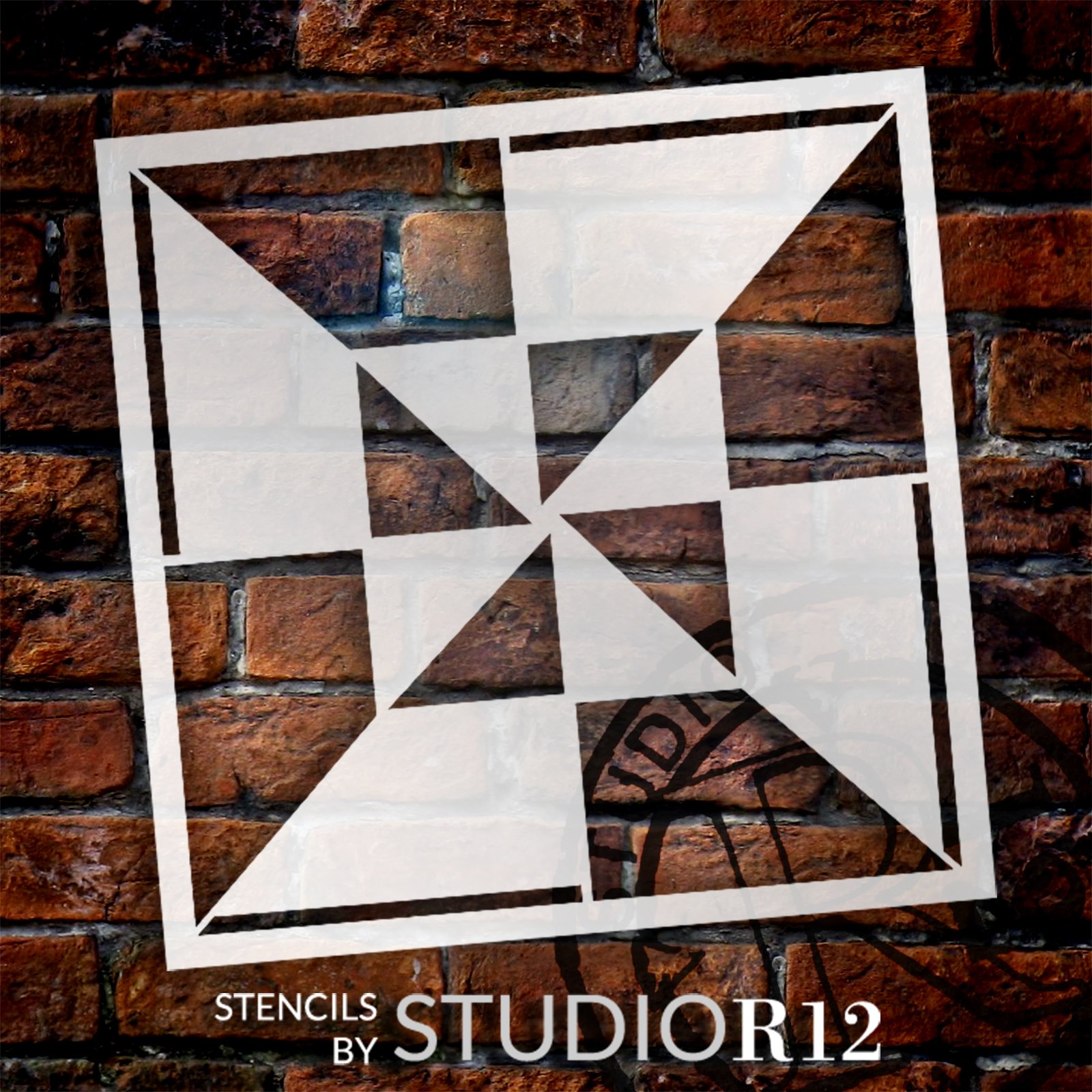Simplistic Geometric Barn Quilt Stencil by StudioR12 Craft DIY
